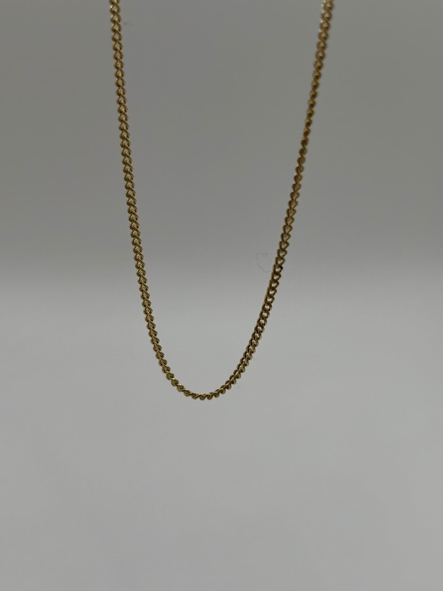 K18YG flat link hollow chain ⦰ 0.4mm - Necklace