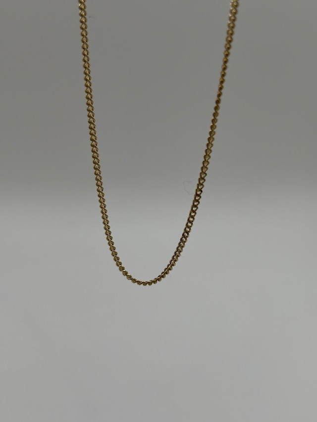 K18YG flat link hollow chain ⦰ 0.4mm - Necklace