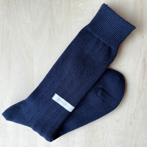KIMURA｀｜ MERINO WOOL RIB SOCKS 25-27cm Navy blue