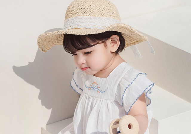※お洋服と同梱限定※【即納】<Happyprince>  Becky baby straw sunhat