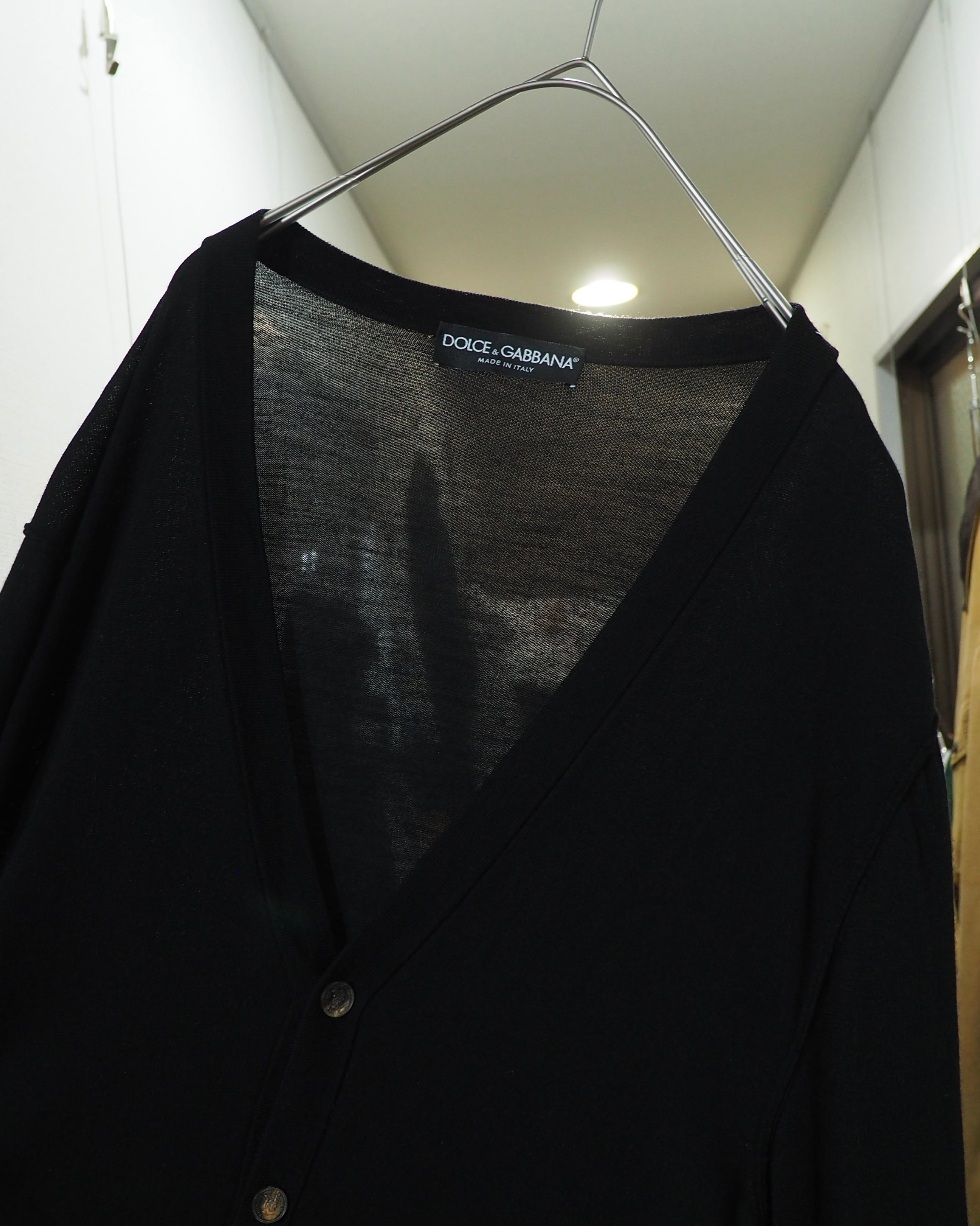 " Made in Italy - DOLCE&GABBANA " Black Lana Virgin Wool Knit Cardigan