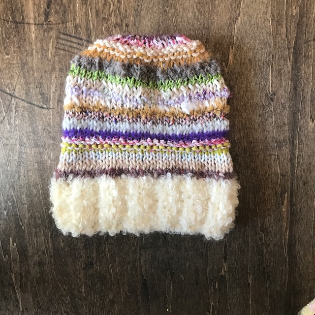 三つ編み帽　フリーサイズ