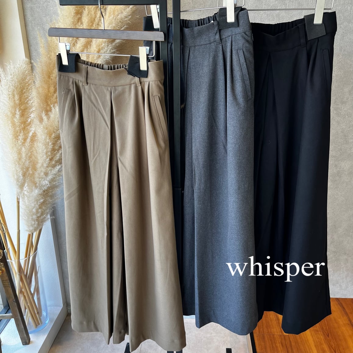 zampa 起毛フロントタックワイドパンツ(☆N) | whispermusee