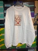 【B-Grade】A.D.D.I.C.T Marilyn Monroe Photo L/S Tee White【Large】