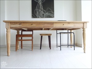 チーク無垢材 ダイニングテーブルLique角180x80 無垢材テーブル デスク 机 ナチュラル 引出2杯 世界三大銘木 W180×D80cm