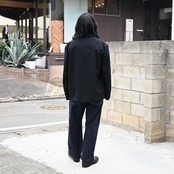 ジャカードツイード生地を使用したハンティングオーバーコート