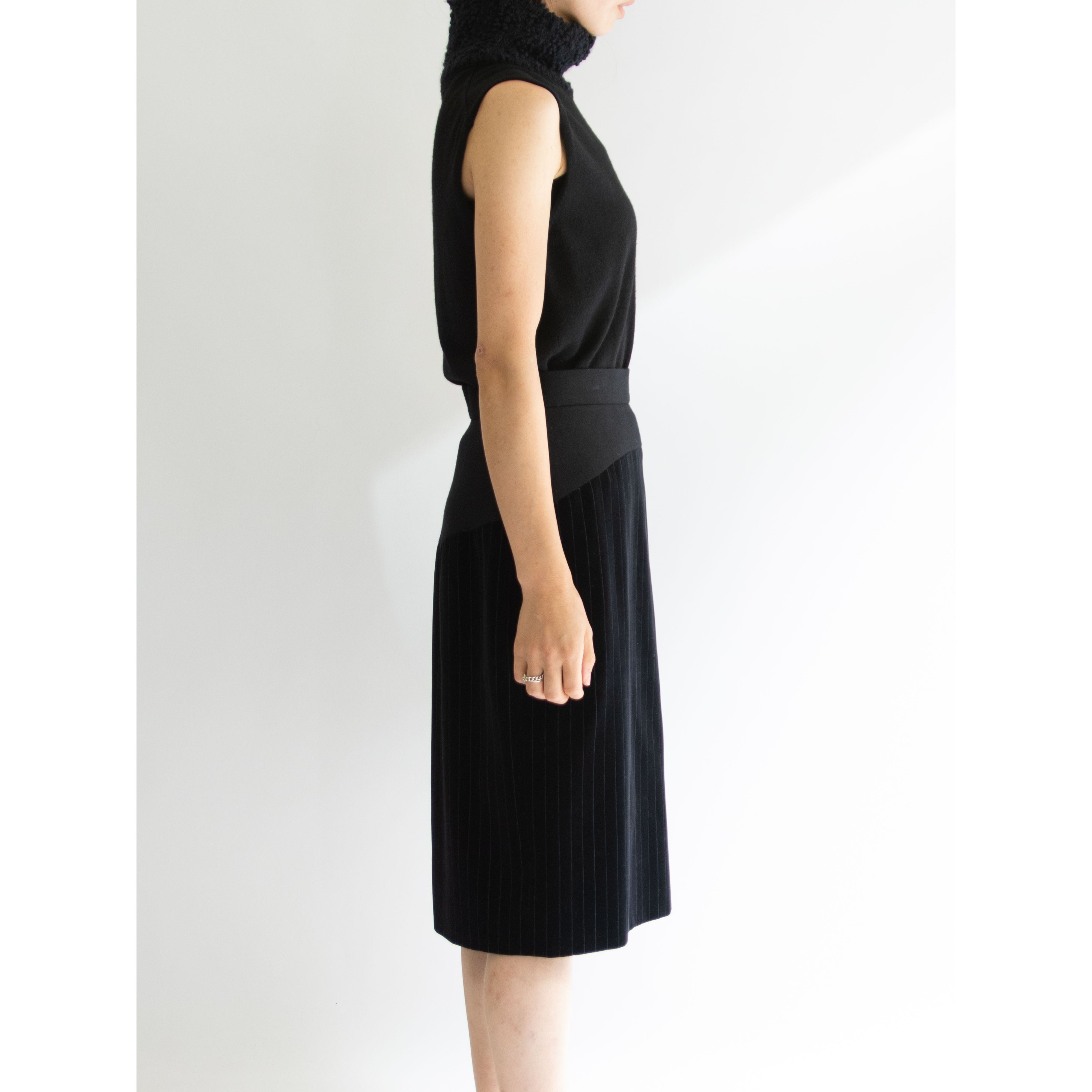 【LANVIN】Made in France Velvet Stripe Skirt（ランバン フランス製ベルベットストライプスカート）