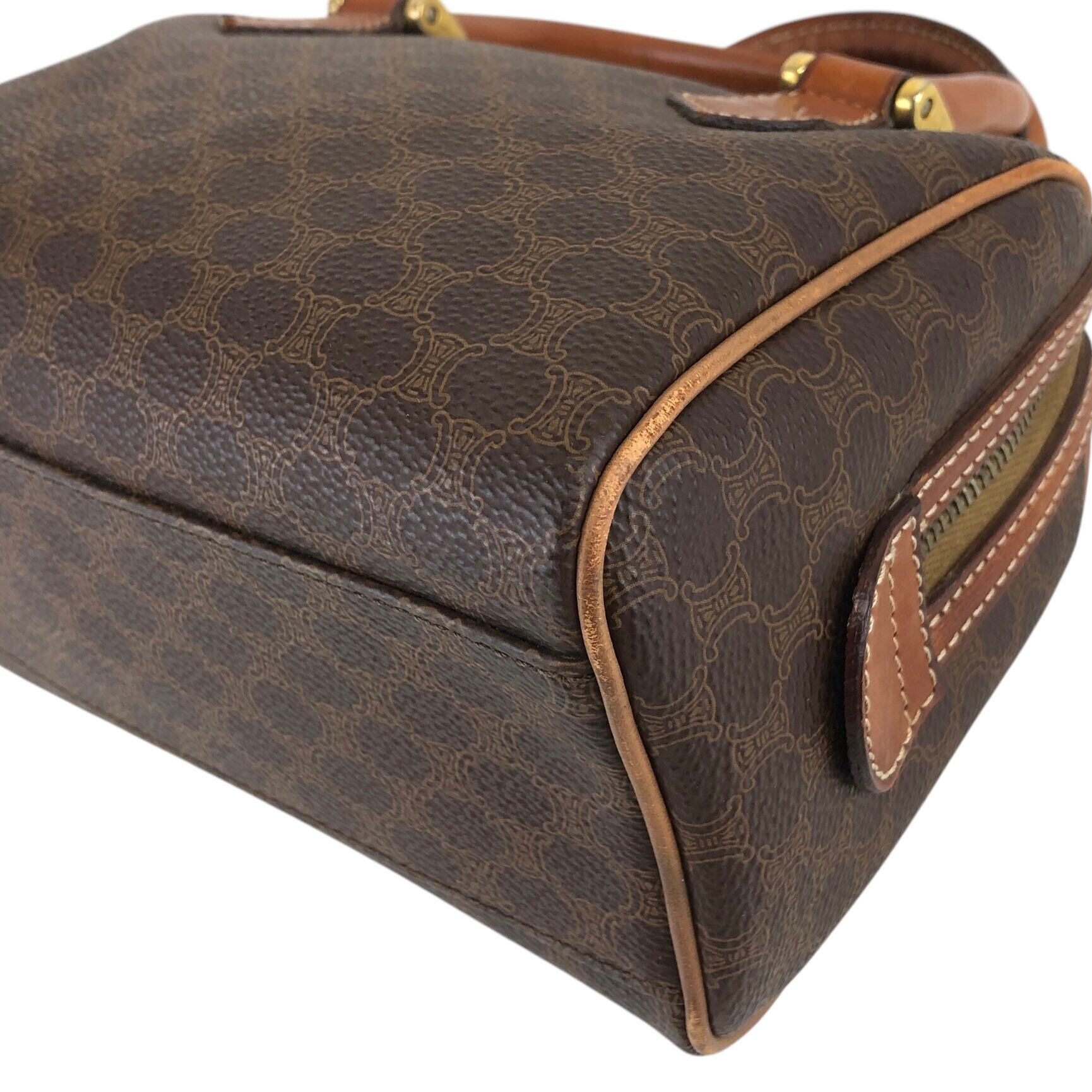 CELINE セリーヌ マカダム ショルダーバッグ ブラウン PVCレザー CELINE セリーヌ マカダム ショルダーバッグ ブラウン PVCレザー