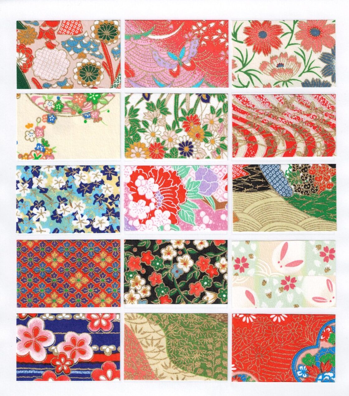 在庫処分】和紙かわ澄 千代紙 友禅和紙 15×15cm 15柄・15枚入 Cセット 
