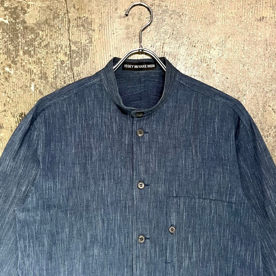 2013AW ISSEY MIYAKE MEN Band Collar Cotton Shirt | Pay ID