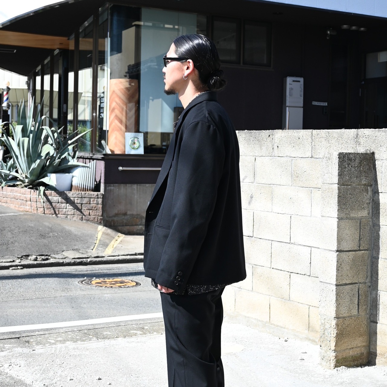 INTÉRIM(インテリム)ミリタリーウールサージ、ダブルジャケット、スラックスセットアップスタイル