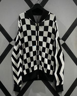 【X VINTAGE】Multiple Pattern Switching Vintage Loose Knit Jacket