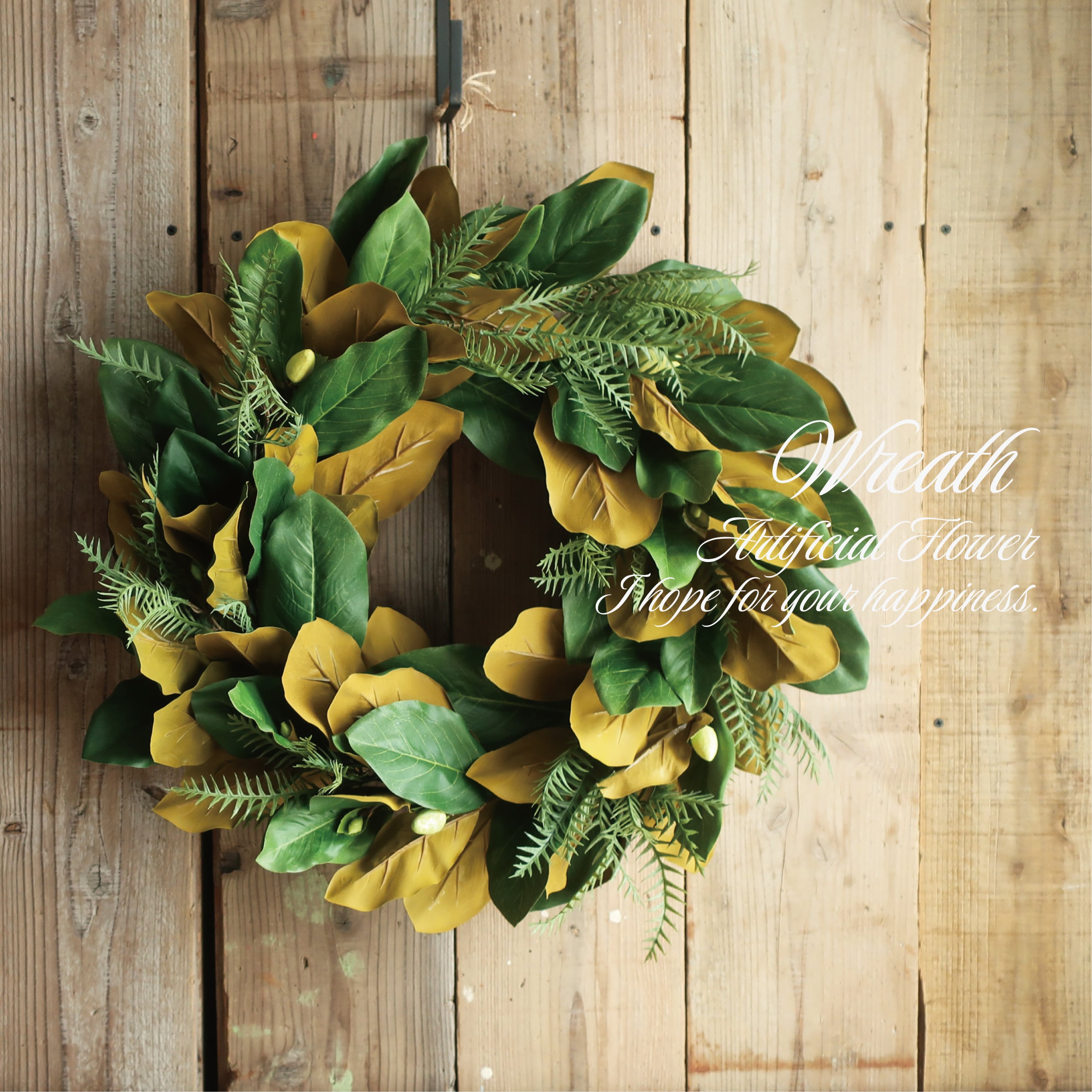 ビタミンカラーリース ✿ プリザーブドフラワー イエロー BOX付き