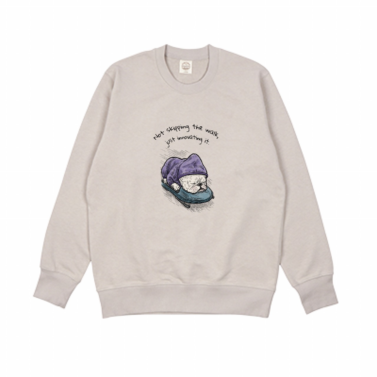 Not skipping the walk/ Organic Cotton Sweat / ミルキーグレー/ユニセックス - 1