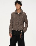 BALIANG Cable Knit Polo Cardigan