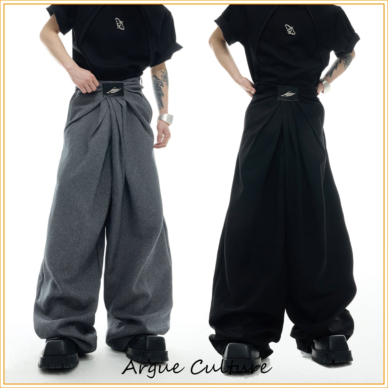 ArguE CulturE スラックス ストレート ロゴ おしゃれ カジュアル