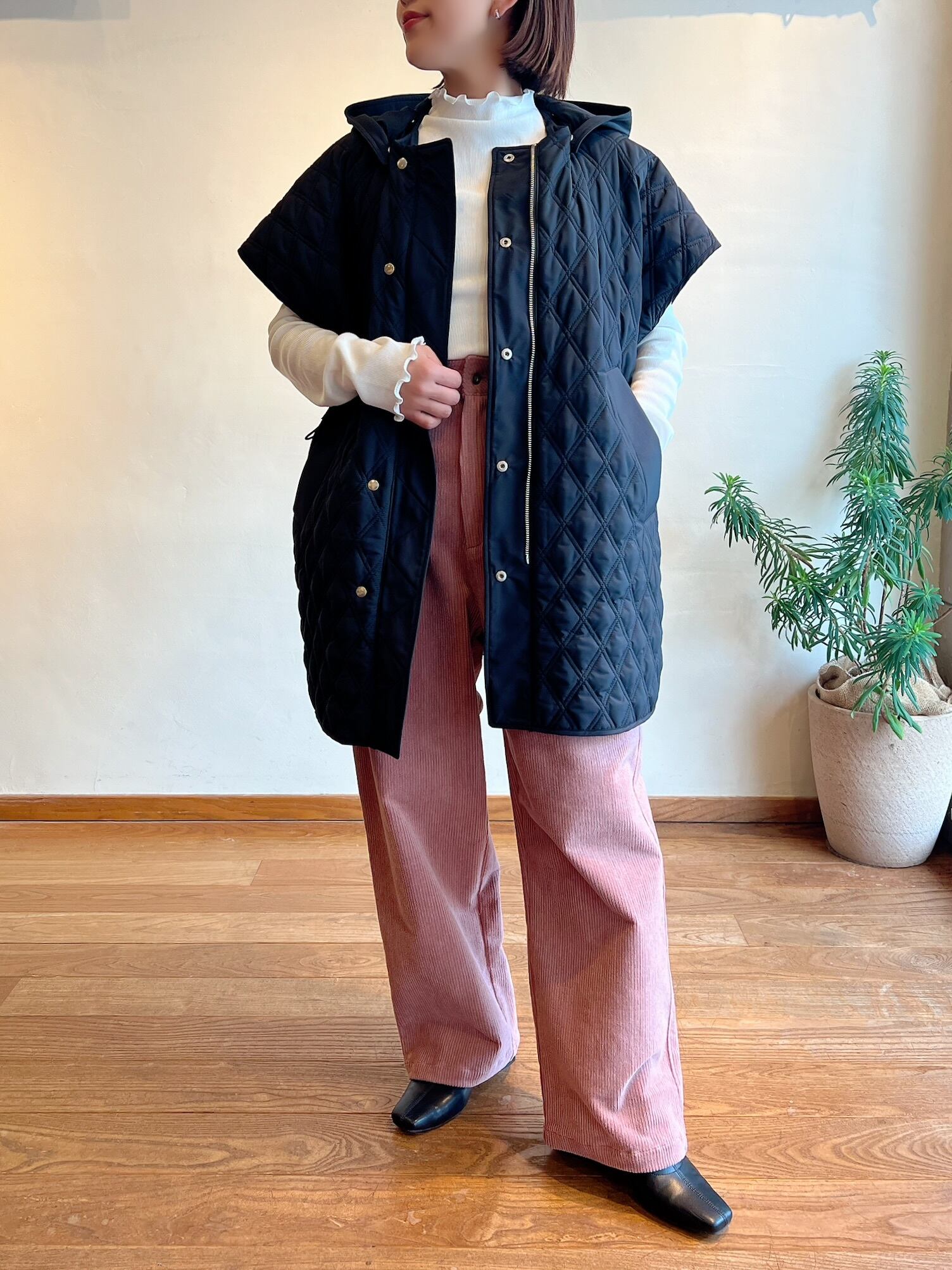 TICCA / リバーシブルキルティングポンチョ | anouk