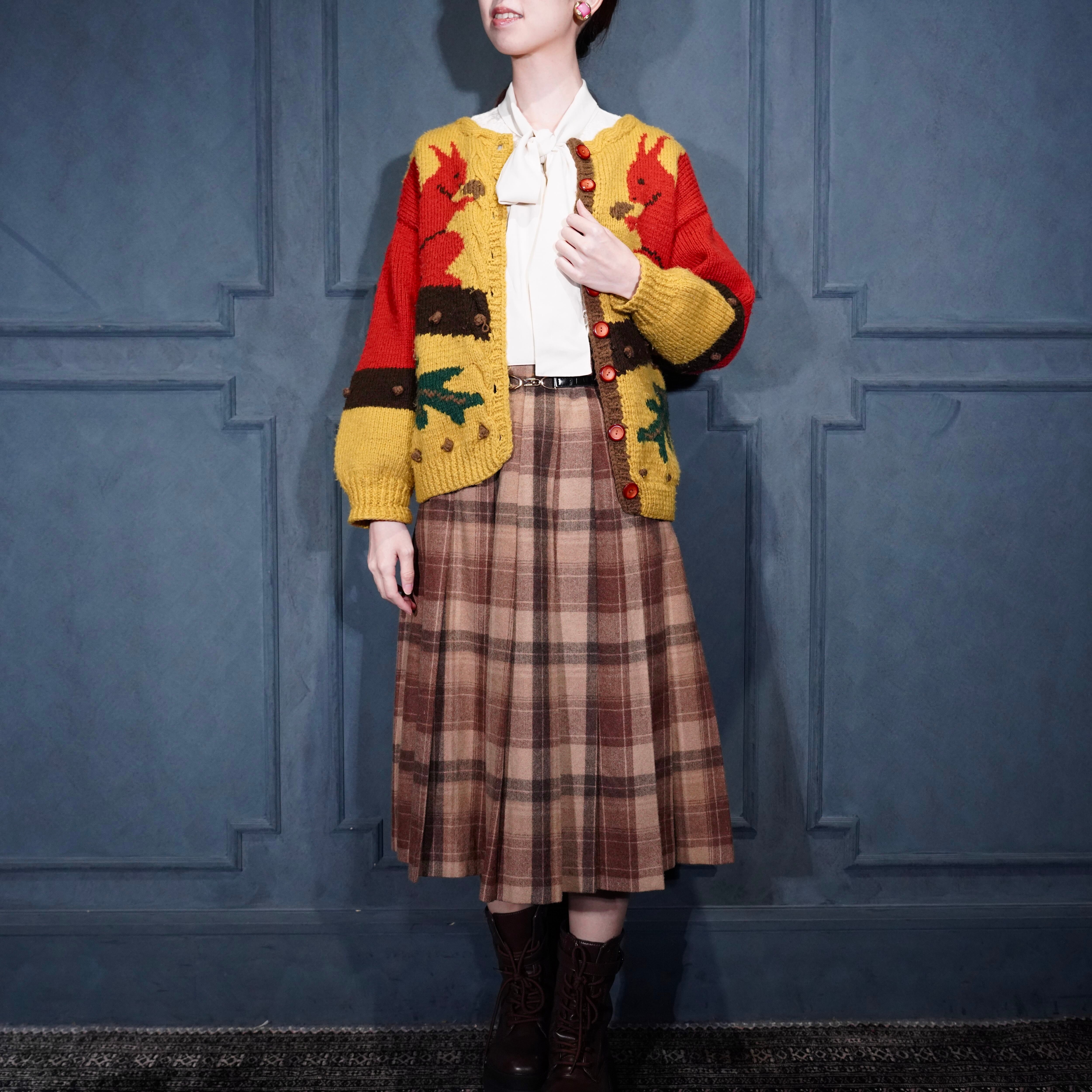 貴重！70's〜アメリカアンティーク　ニットラグ　USAヴィンテージレトロ雑貨 貴重！70´s〜アメリカアンティーク ニットラグ USAヴィンテージ雑貨蚤の市