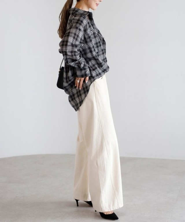 エアリーチェックリラックスシルエットシャツ