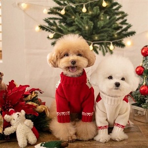 ペット服 犬 猫用 ニット セーター クリスマス 2色 S-XXL 秋冬 ドッグウェア キャットウェア 温かい 小型 中型犬 24zm1103