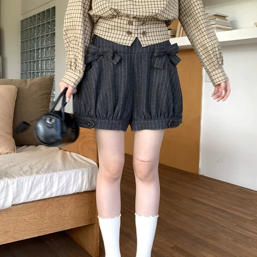 ストライプリボンバルーンショートパンツ ・79071