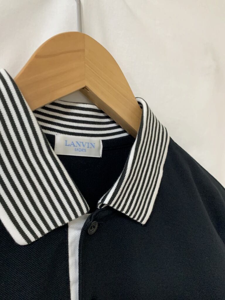 1990's Bi-Color Design Short Sleeve Polo Shirt "LANVIN"