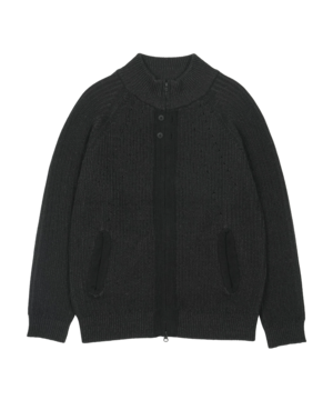 [SAN SAN GEAR] BUTTON ZIP-UP KNIT BLACK 正規品 韓国ブランド 韓国通販 韓国代行 韓国ファッション sansan san san sansangear サンサンギア