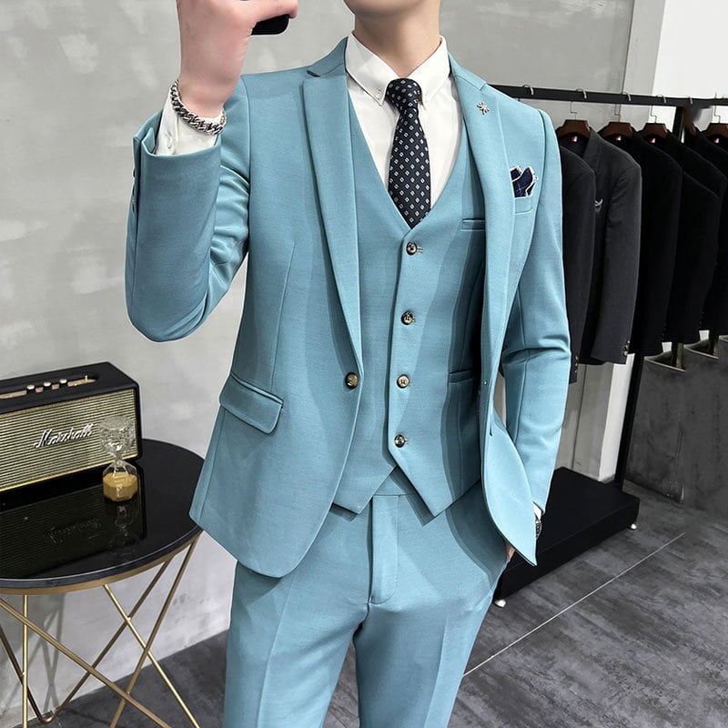 シンプル スリムスーツ スリーピース 5カラー A1500