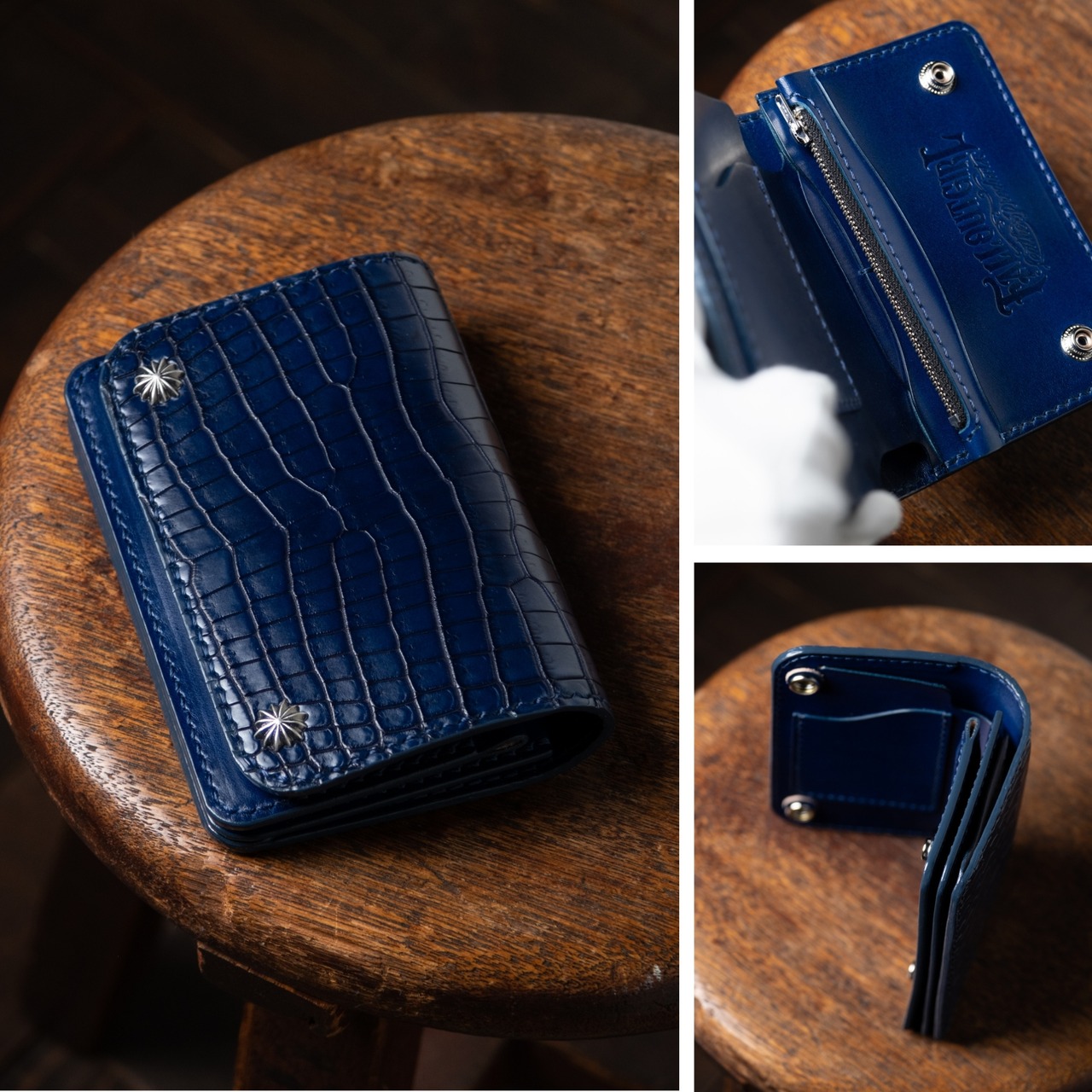 M-TRUCKER T-5 Bi-Fold 藍染ブルークロコダイル