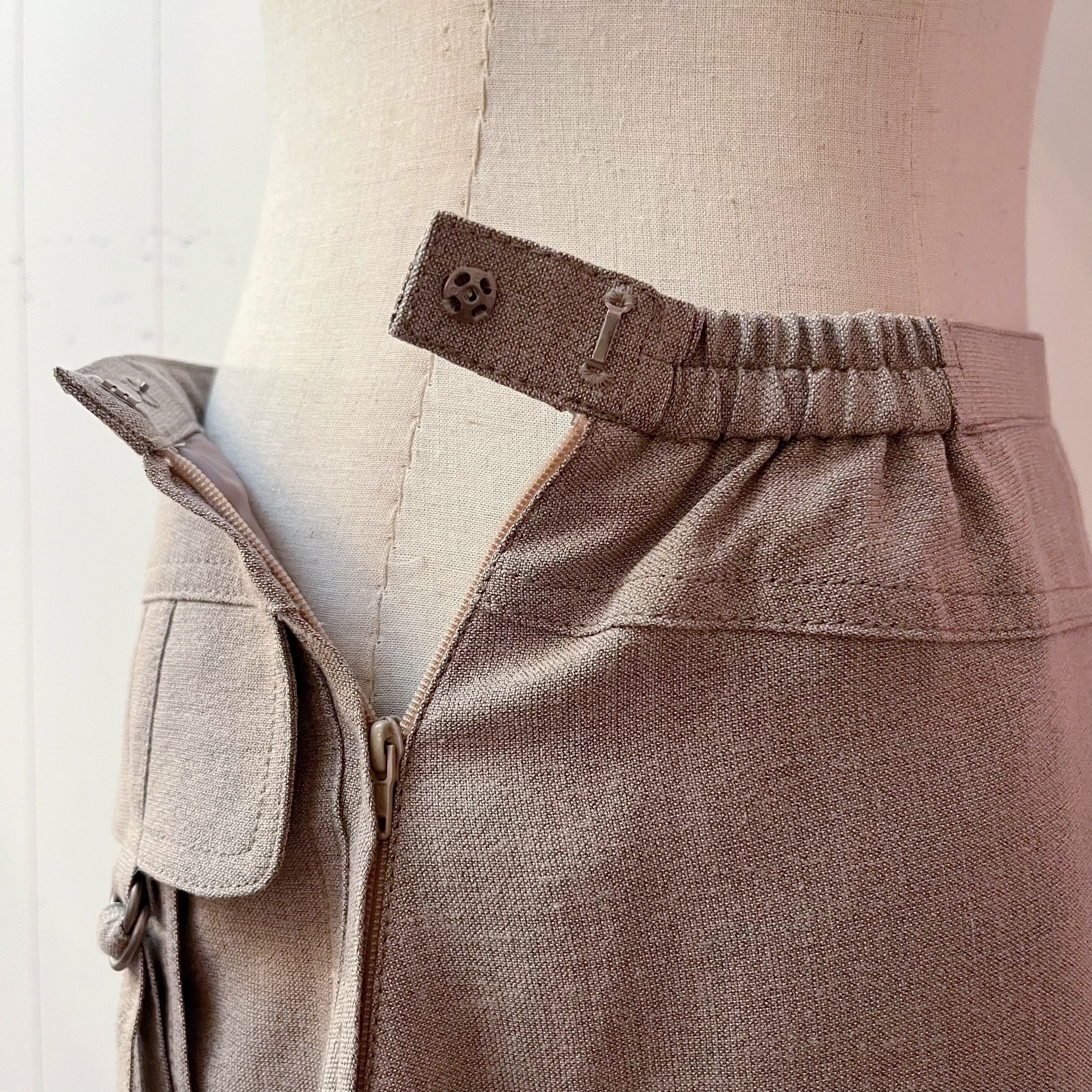 asymmetry pocket flare long skirt