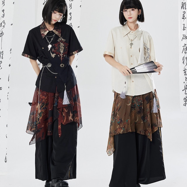 焔鹿の中華幻影 アシンメトリーサブカルスカートカバー