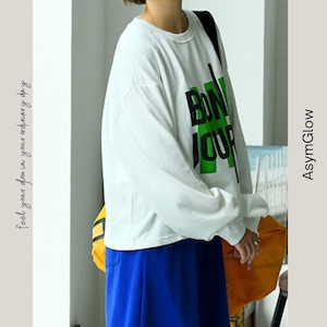 ビッグシルエットクルーネックプリントTシャツ A00381