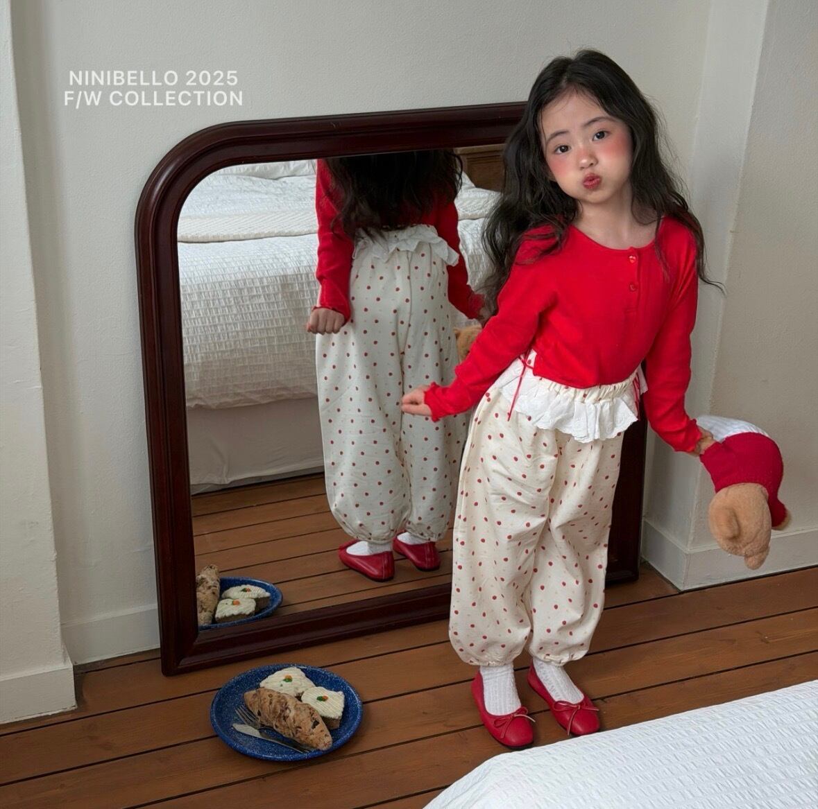 残り1点 即納⌇125cm いちご フリル リボン パンツ