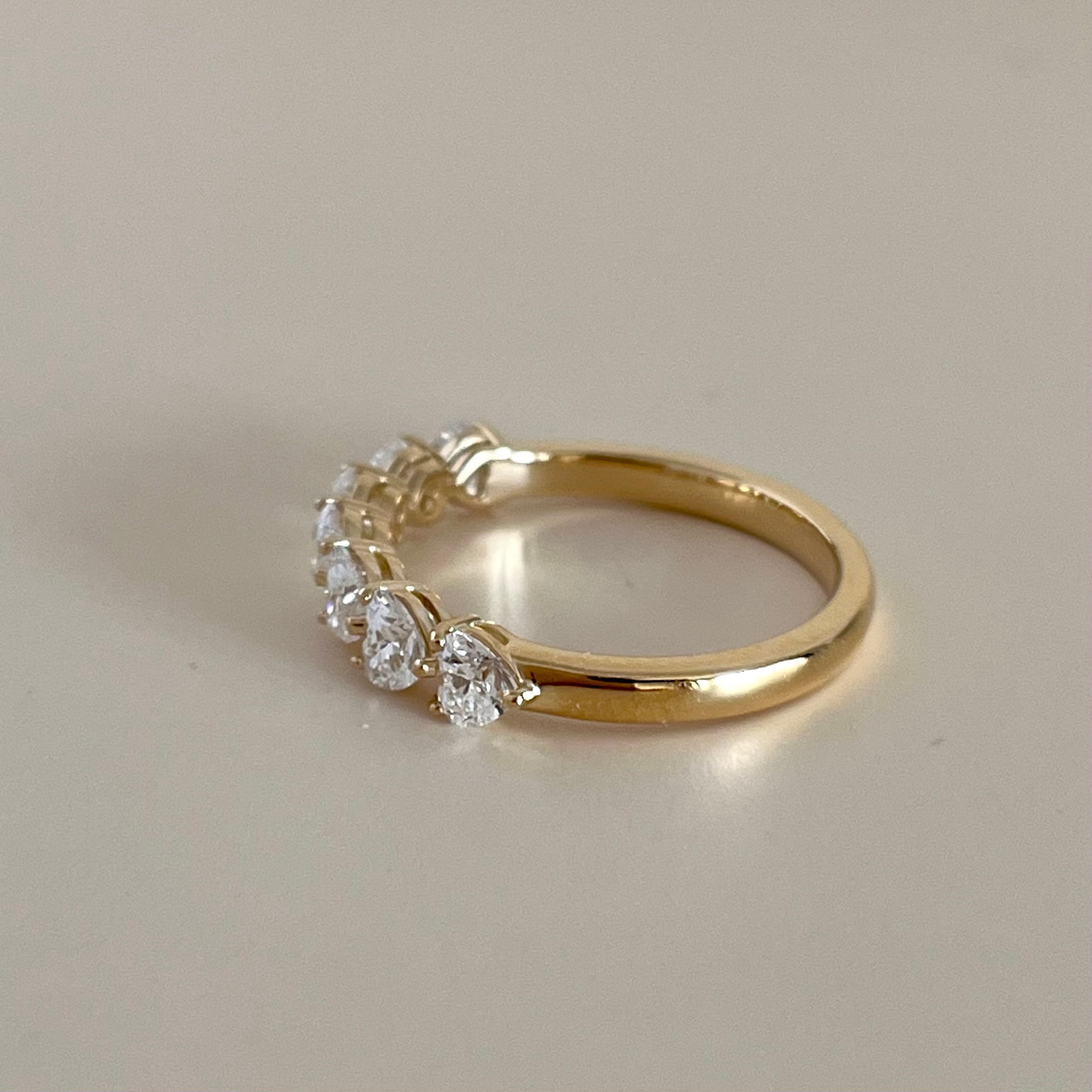 ハートシェイプカット ハーフエタニティ ダイヤモンドリング