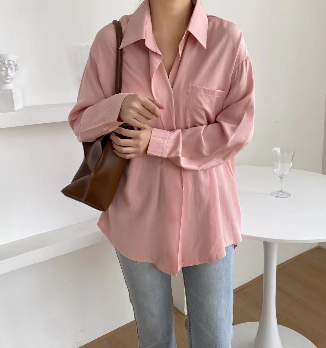 スキッパーとろみシャツ　AJ2205-611