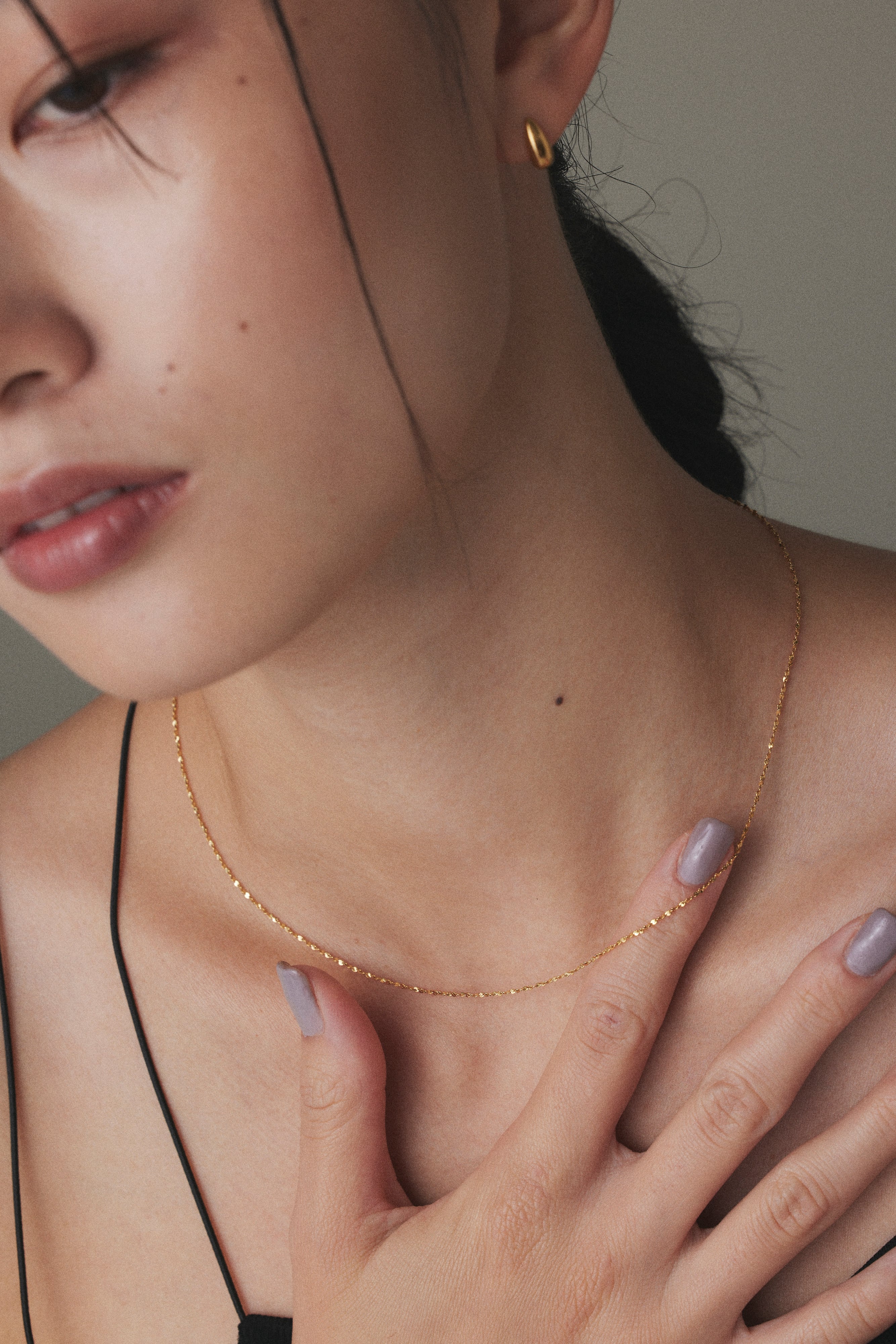 0.8mm ペタル チェーン ネックレス MN182 | emu