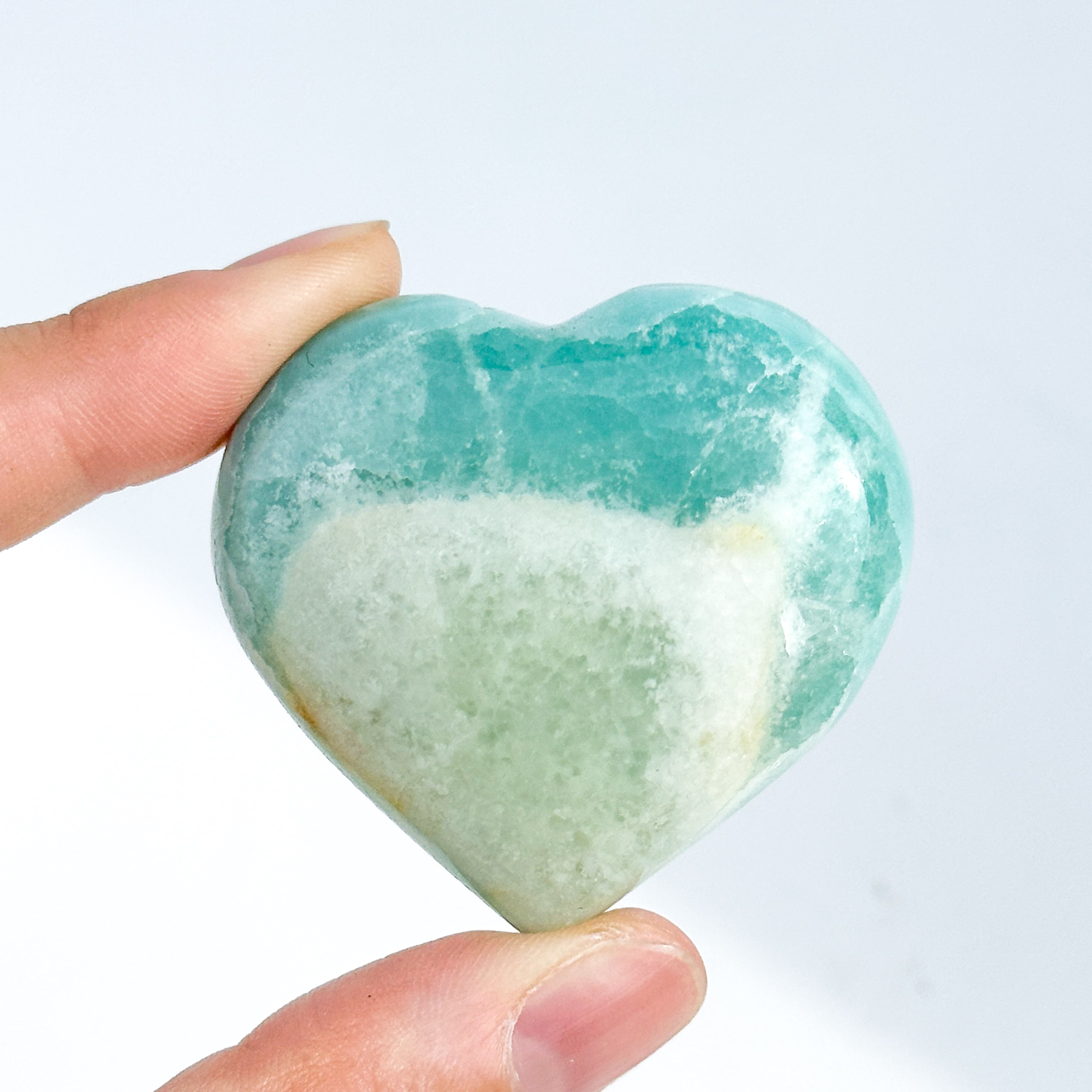 カリビアンブルーカルサイト ハート 43◇ Caribbian Blue Calcite