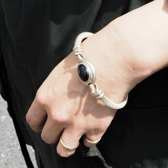 Joseph Esposito Onyx Silver Bangle
