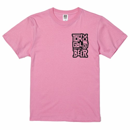 TOKYO GOLD BEER Logo T-shirt 5.6oz【Pink】
