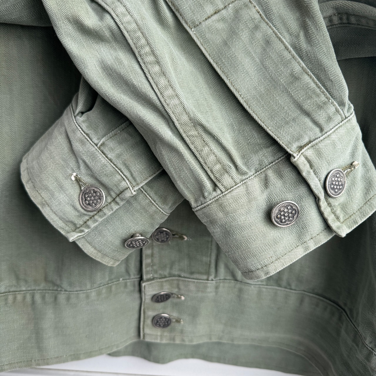 US Army M-41 HBT シャツジャケット 34R 40s 画像8