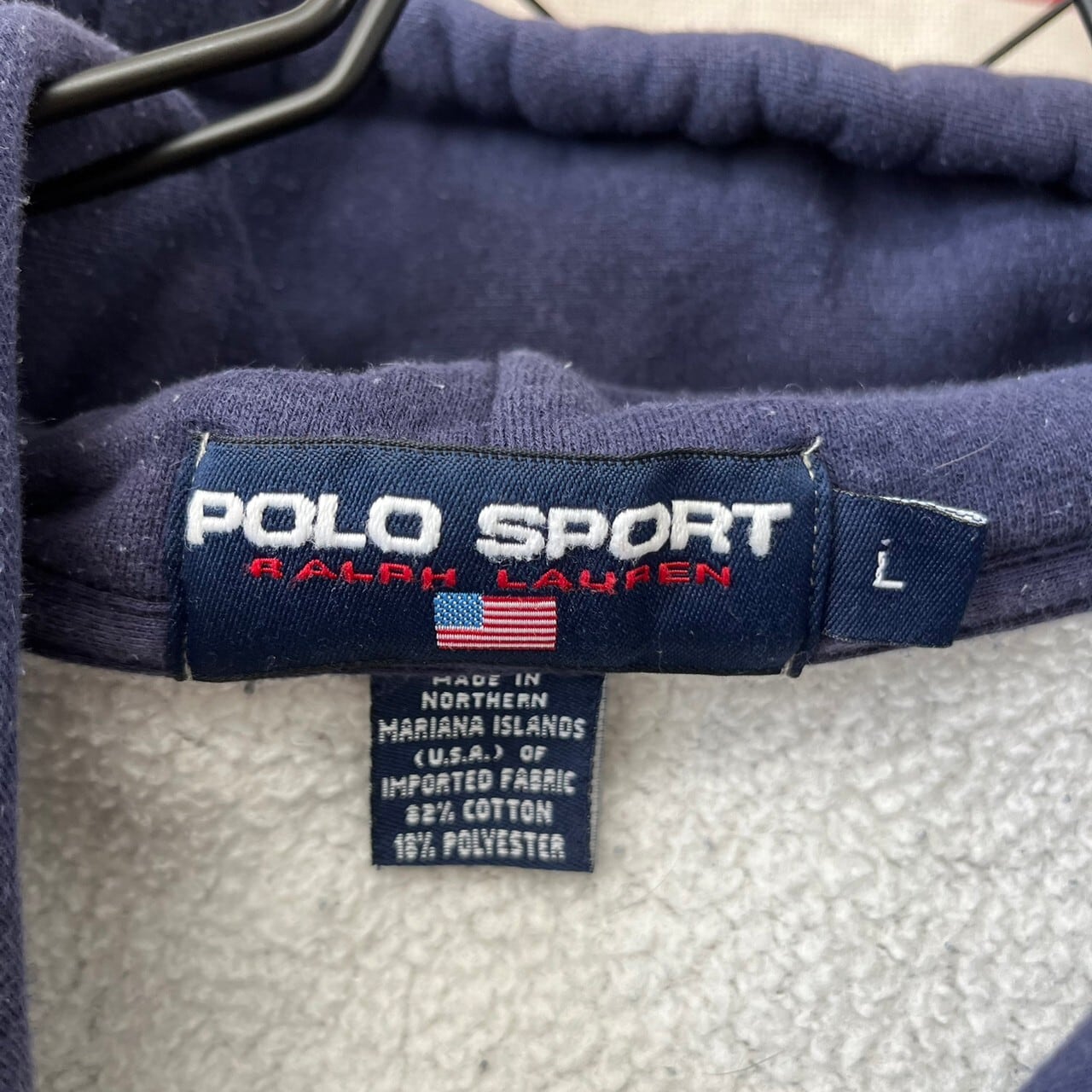 90s POLO SPORT ポロスポーツ バックロゴ バイカラーフリース XL