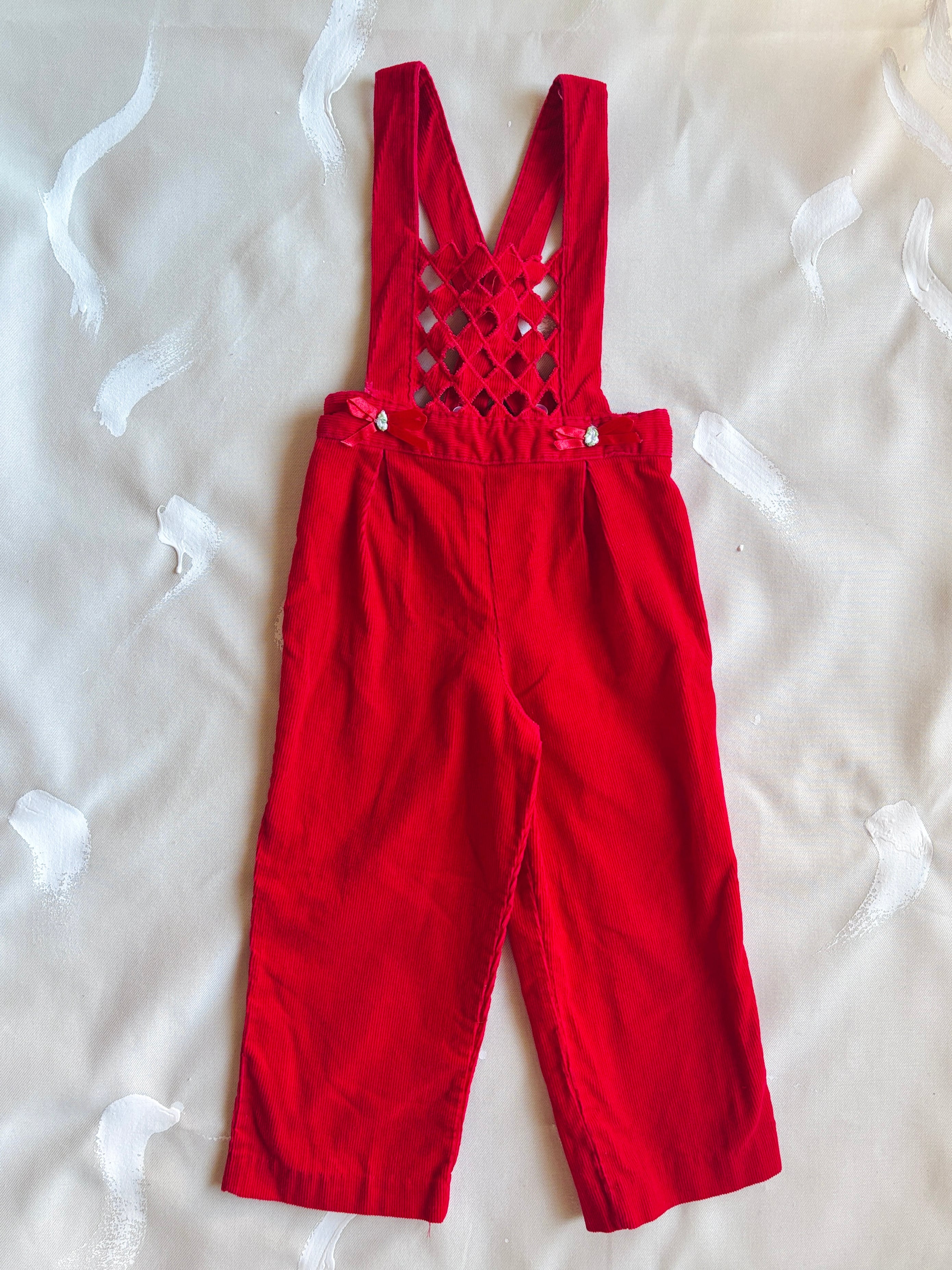 【KIDS vintage】corduroy overall . size:3y