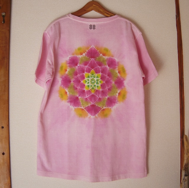 “曼荼羅染め”  TIE DYE HEMP COTTON  T-SHIRT  L 【A HOPE HEMP】