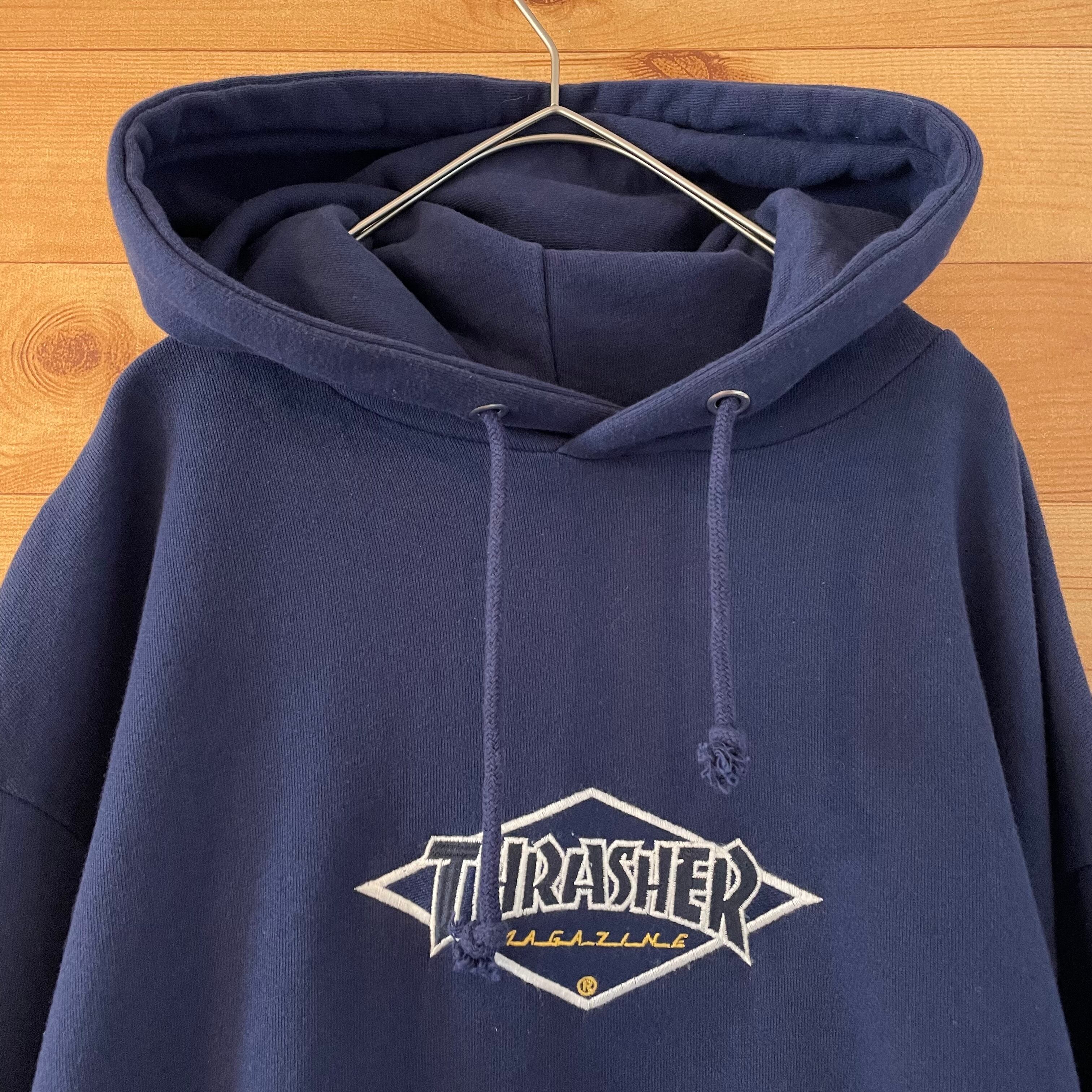 売値 THRASHER ビッグロゴ 刺繍 スウェットパーカー スラッシャー