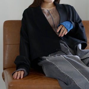 ショートボンディングカーディガン