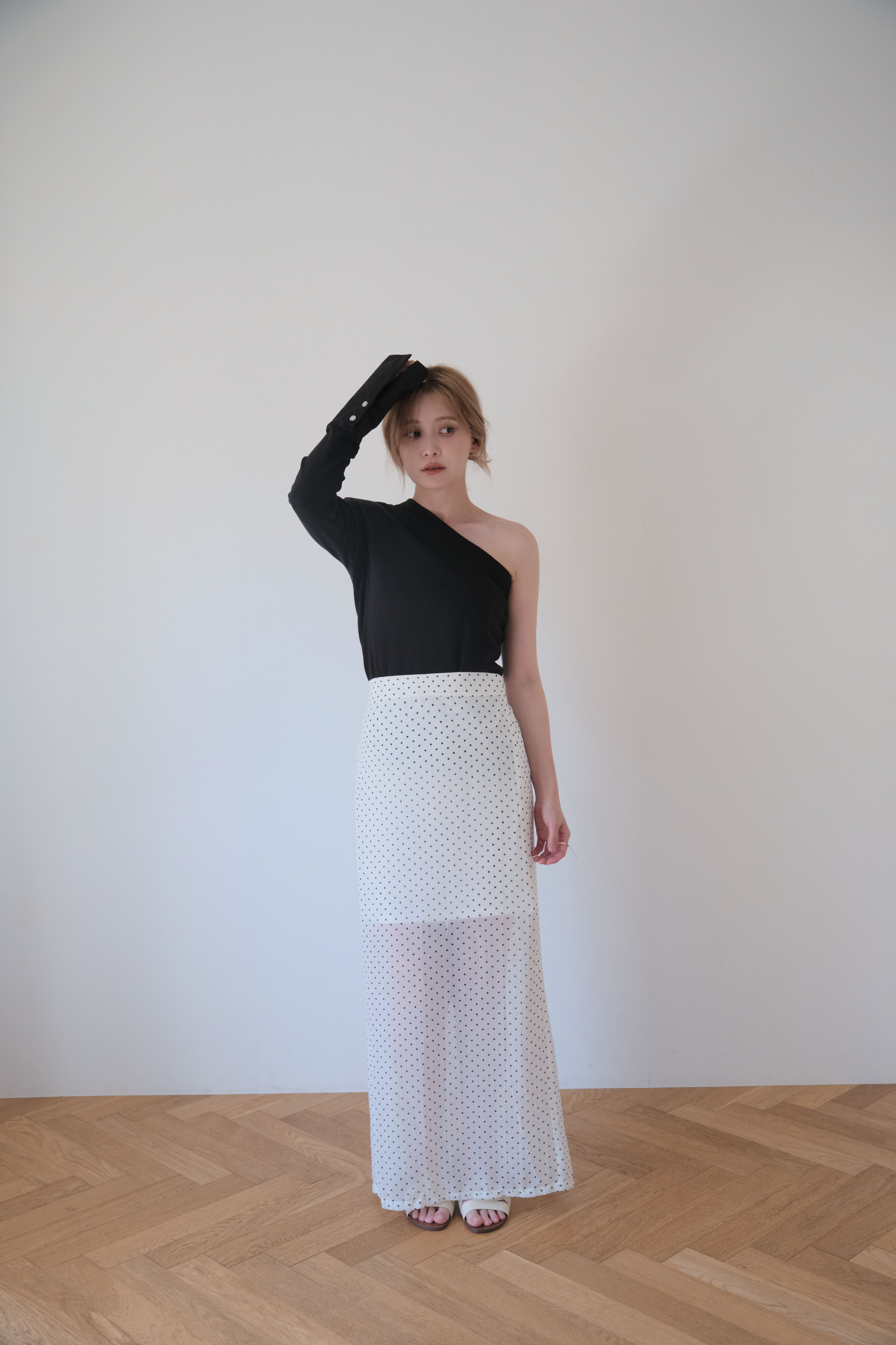 Sheer dot Skirt/シアードットスカート/White