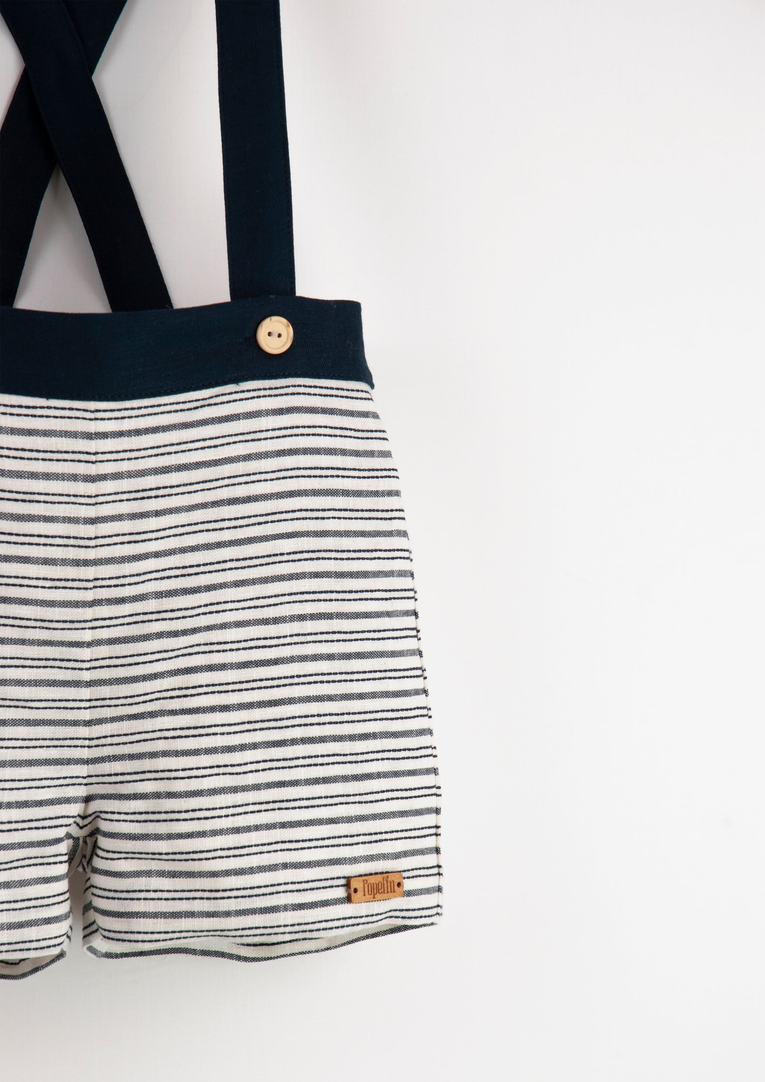 Popelin / Mod.14.4 Embroidered striped dungarees with straps
