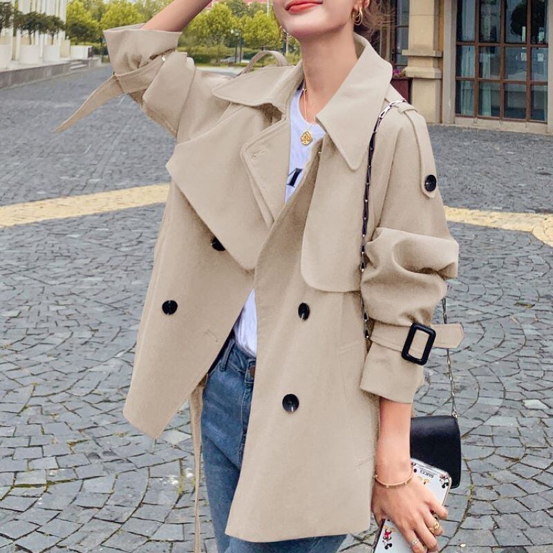 トレンチコート レディース アウター コート ショートトレンチコート ボリューム袖コート 袖ボリューム 春 アウター レディース アウター トレンチ コート ジャケット ライトアウター ショート丈 コート 春新作 春 春服 新作 パープル ベージュ P8196 Kirari きらり