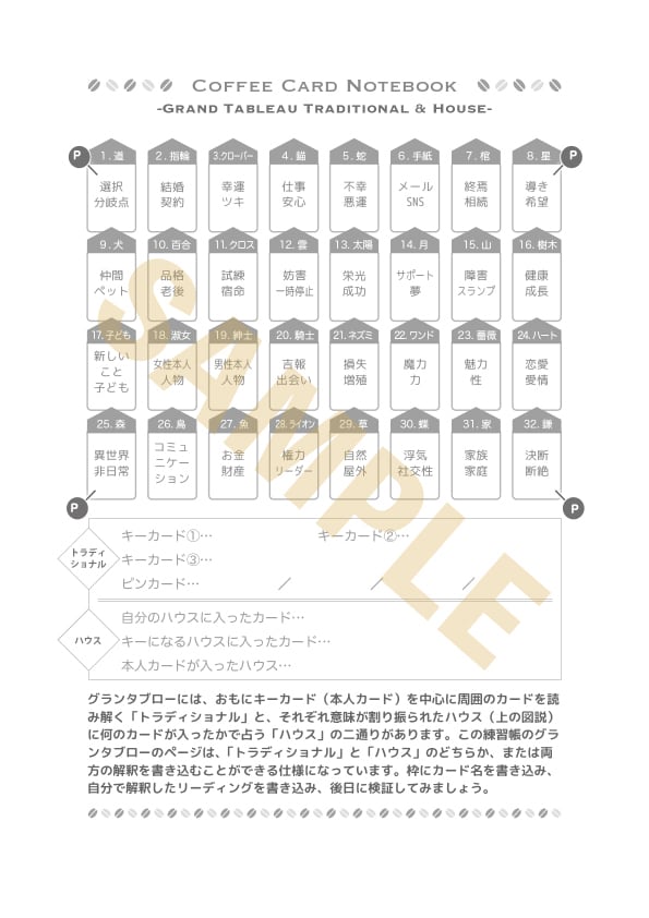 【ノート】コーヒーカードグランタブロー練習帳