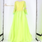 パーティドレス ワンピース ドレス グリーン系 イエロー系 ドニャヴィストーサ Da Vistosa 黄緑 黄色 花柄 レース 発表会 演奏会 パーティ ダンス ロングドレス 大人用ドレス カラフル パーティー用 コスチューム